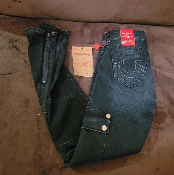 True Religion Md Rise Jennie Zip Ankle Skinny Jean - Picture 2 of 5